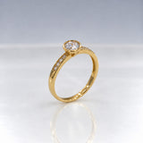 9K Gult Guld Rubover Ring med Cubic Zirconia Skuldre