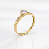 9K Gult Guld Rubover Ring med Cubic Zirconia Skuldre