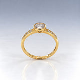 9K Gult Guld Rubover Ring med Cubic Zirconia Skuldre
