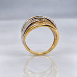 Óir 9K Yellow & White Gold Crossover Ring