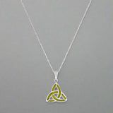 Trinity Knot Connemara Marble Silver Pendant