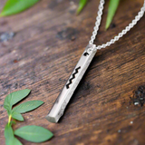 EIRE - Ogham Grá & Wild Atlantic Way Bar Silver Pendant