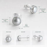 Péarla Dome No. 7 White Pearl Silver Stud Earrings