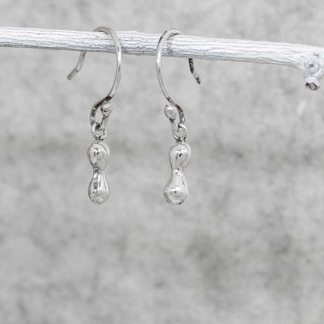 Piccoli Tiny Dumbbell Silver Dangle Earrings