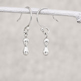 Piccoli Tiny Dumbbell Silver Dangle Earrings
