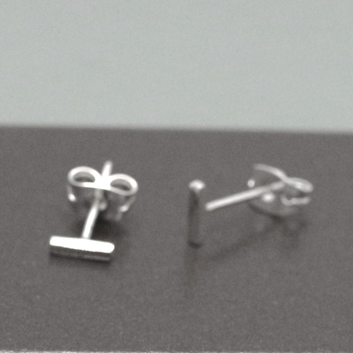 Piccoli Tiny T Silver Stud Earrings