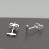 Piccoli Tiny T Silver Stud Earrings