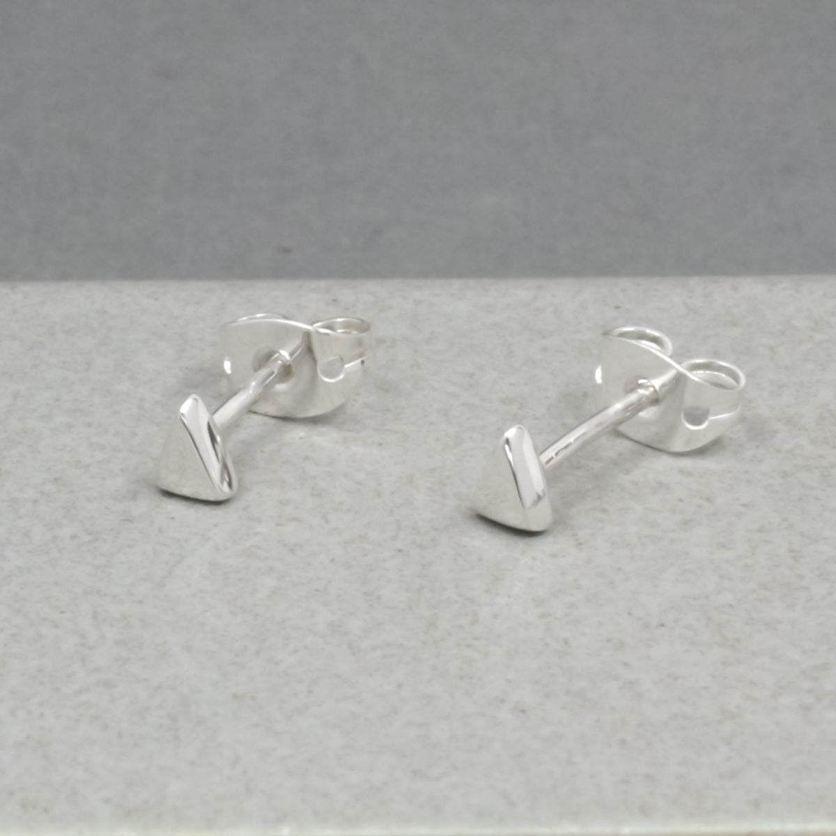 Piccoli Tiny Triangle Silver Stud Earrings