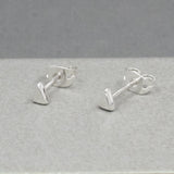 Piccoli Tiny Triangle Silver Stud Earrings
