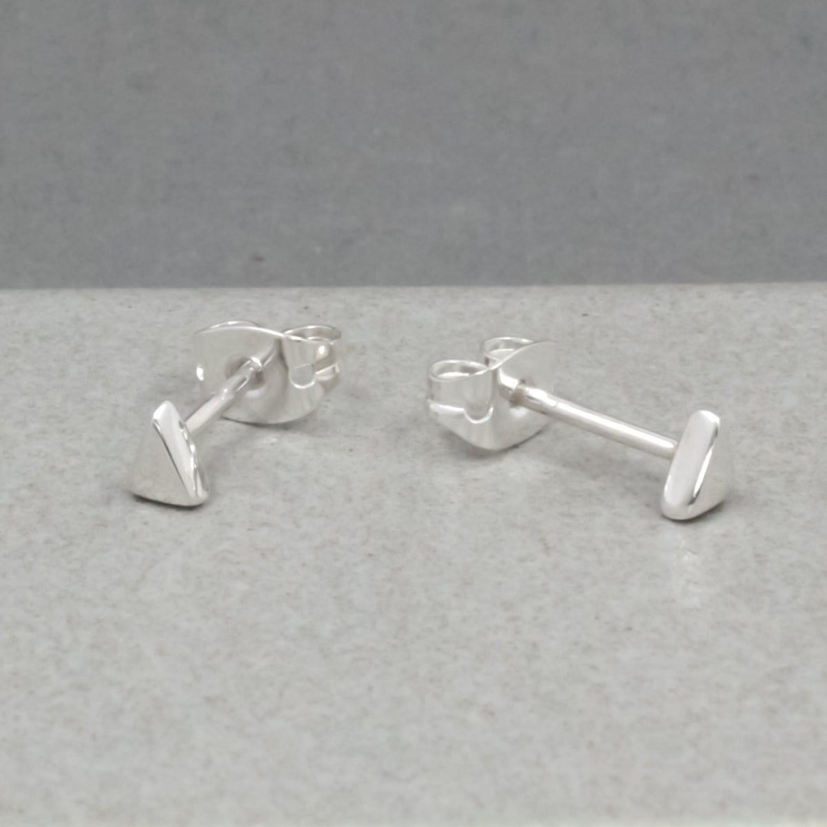 Piccoli Tiny Triangle Silver Stud Earrings