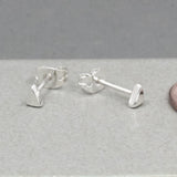 Piccoli Tiny Triangle Silver Stud Earrings