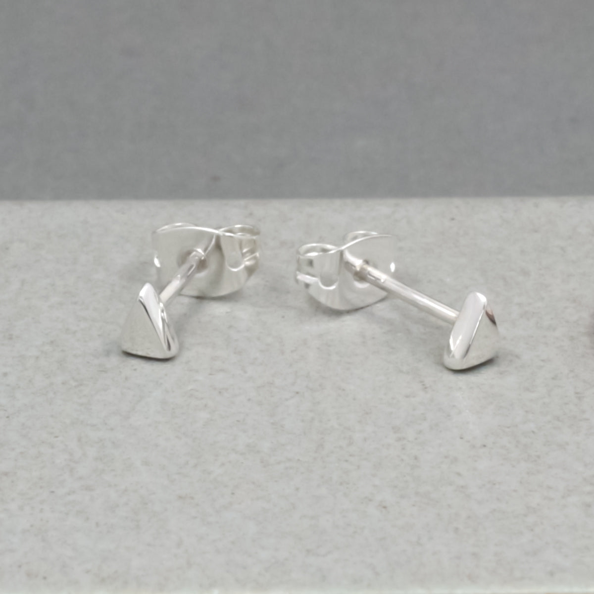 Piccoli Tiny Triangle Silver Stud Earrings