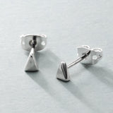 Piccoli Tiny Triangle Silver Stud Earrings