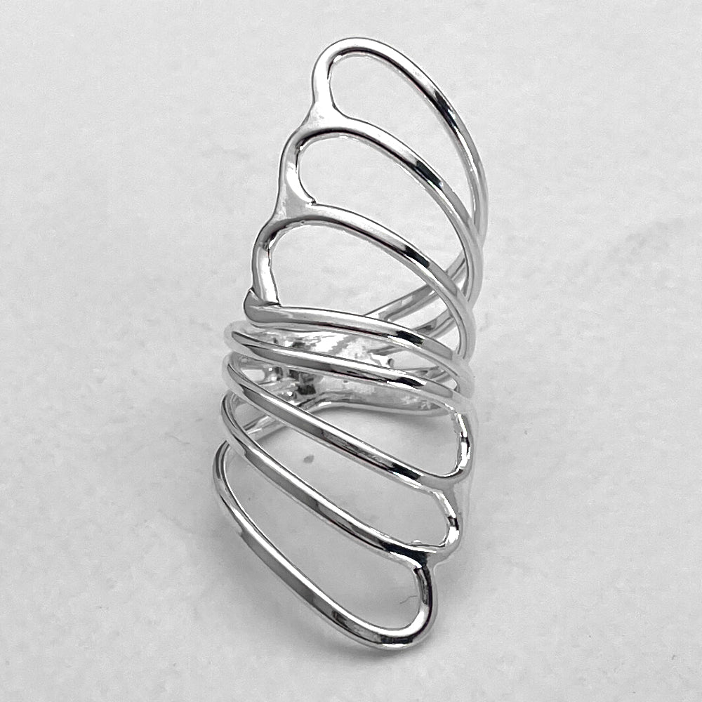 Móinéir Butterfly Wings Silver Adjustable Ring