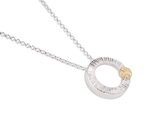 Radanta - Medium Sterling Silver And 9ct Gold Pendant - Garrett Mallon Jewellery