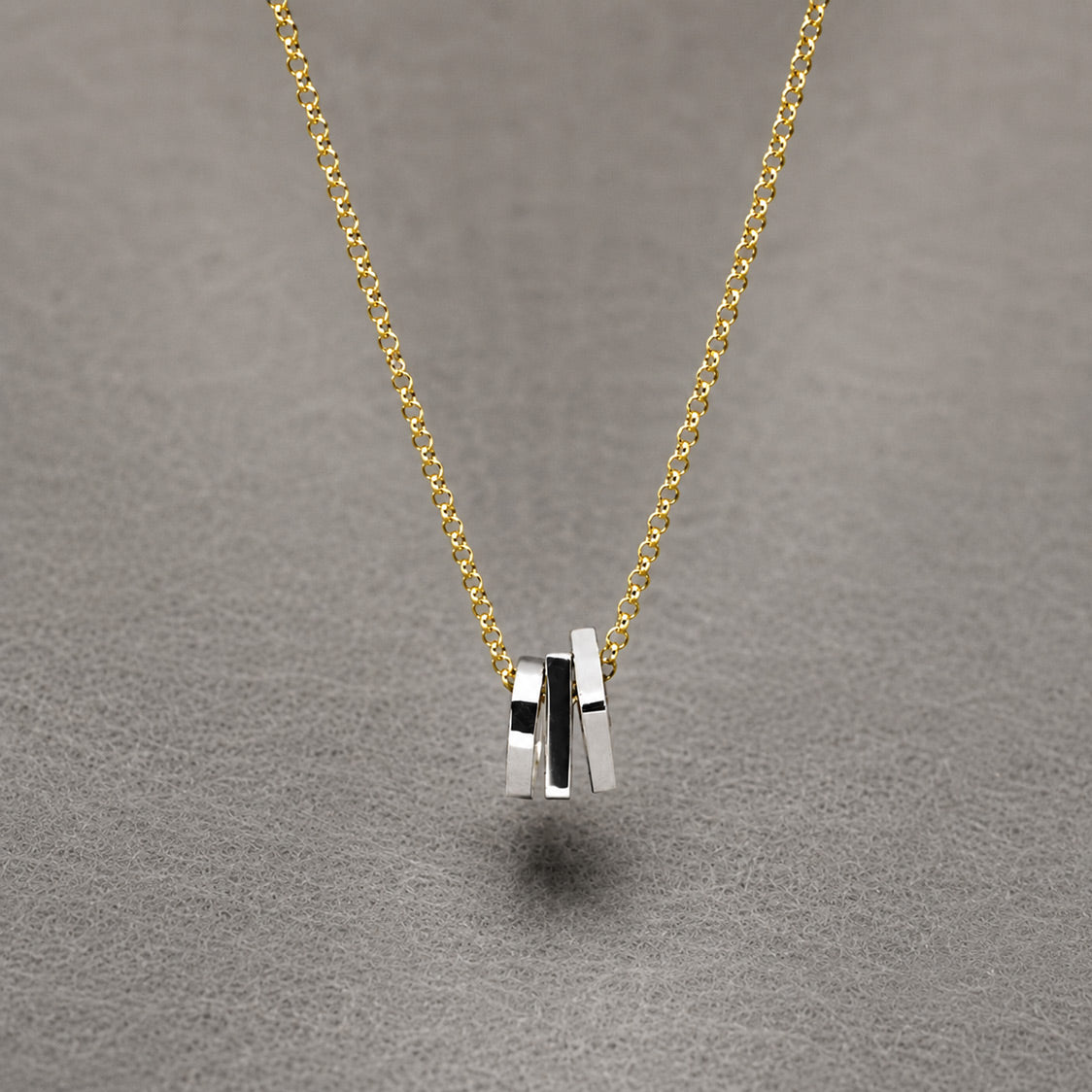 SAHA GeomeThree Charm Silver Pendant
