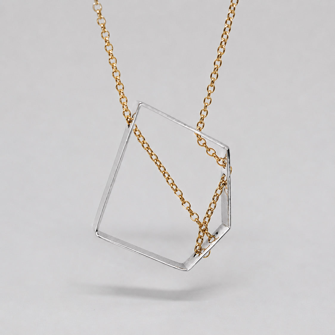 SAHA Quartz Outline Silhouette Silver Pendant
