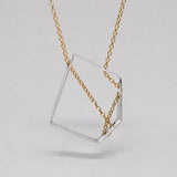 SAHA Quartz Outline Silhouette Silver Pendant