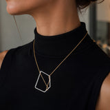 SAHA Quartz Outline Silhouette Silver Pendant