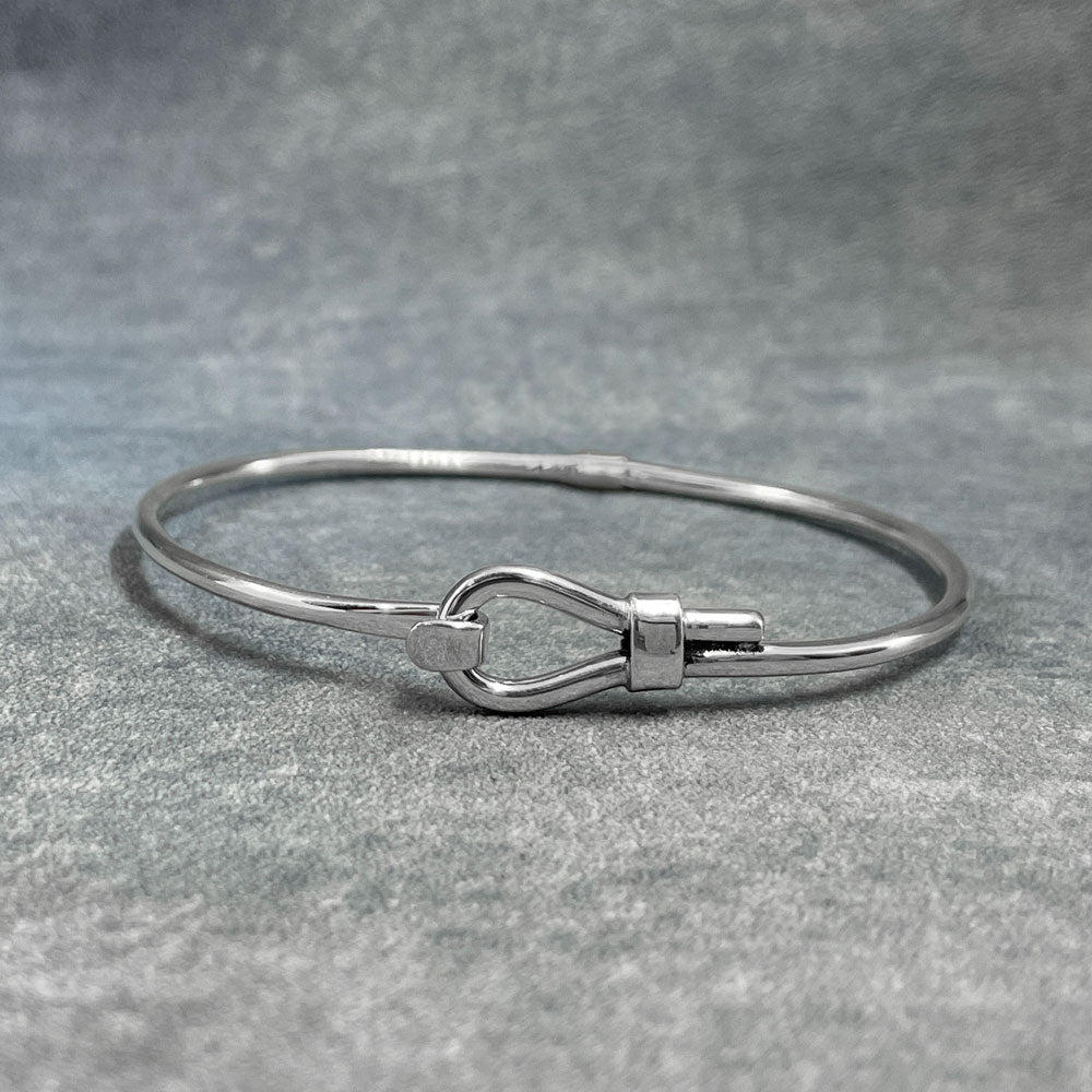 Saha - Cuff With Clasp Silver Bracelet