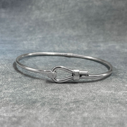 Saha - Cuff With Clasp Silver Bracelet