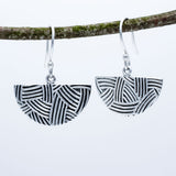 Saha DECO Abanico Oxidised Silver Dangle Earrings