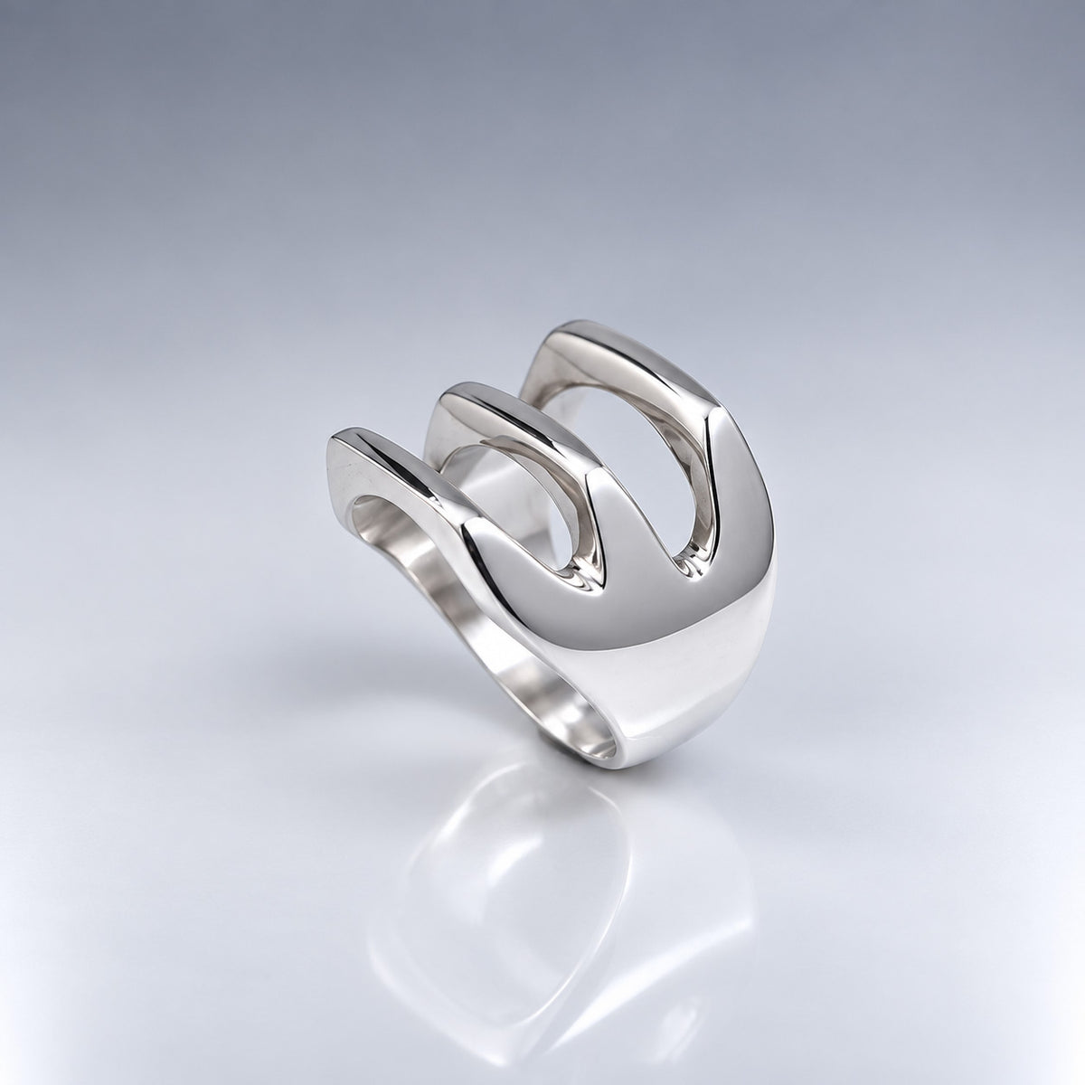 Saha Linear Flow Silver Ring
