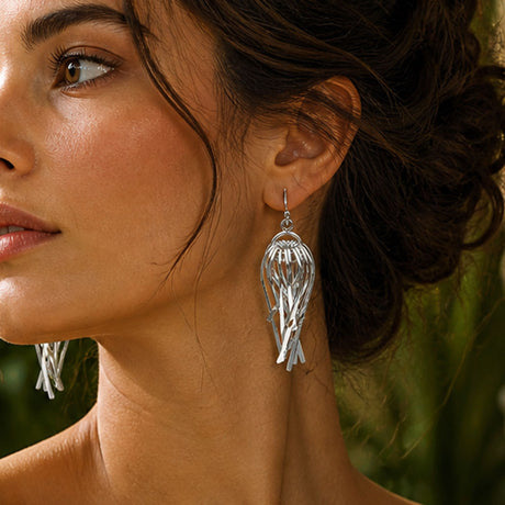 Saha Lumen Jellyfish Silver Dangle Earrings
