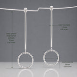 Saha RADA G Long Hoop Silver Stud Earrings