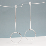 Saha RADA G Long Hoop Silver Stud Earrings,Ê Shop affordable, high-quality jewellery in Kinsale, West Cork, Ireland designed by