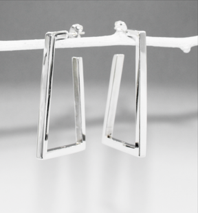 Saha Rectangle Minimalistic Silver Stud Earrings,Ê Shop affordable, high-quality jewellery in Kinsale, West Cork, Ireland designed by