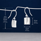 Selene Small Dapped Square Silver Dangle Earrings