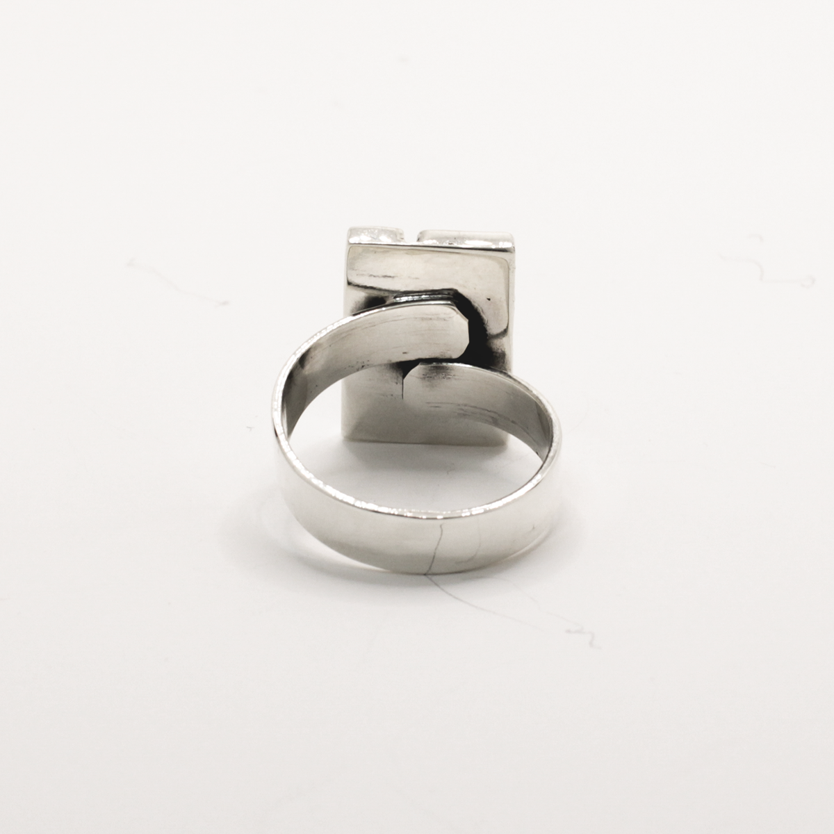 Sleveen Rectangle With Multi-Coloured Mosaic Resin Silver Adjustable Ring