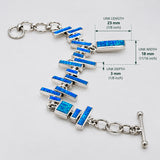 Sleveen Kinsale Steps Dark Blue Opalescent Resin Silver Bracelet