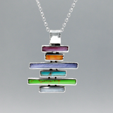 Sleveen - Multi-coloured Kinsale Steps - Silver Pendant Curated and designed by Emilio Sotelo Jewelry for Croi Kinsale Jewellery in Kinsale West Cork Ireland Europe. Find exceptional handmade silver and gold jewellery at affordable prices for birthday gifts and Christmas presents. Find Irish designers and makers. Beautiful jewellery shop located in Kinsale, Co. Cork.