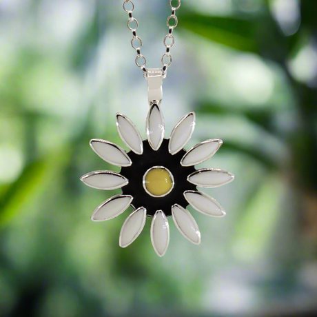 Sleveen_White-Resin-Daisy-Pendant Jewellery Shop Kinsale Cork