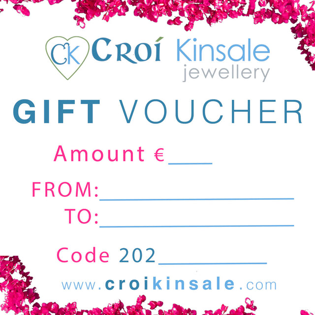 Croí Kinsale Jewellery Gift Voucher. Perfect gift idea for birthday for mom, sister, wife, girlfriend in West Cork, Ireland.