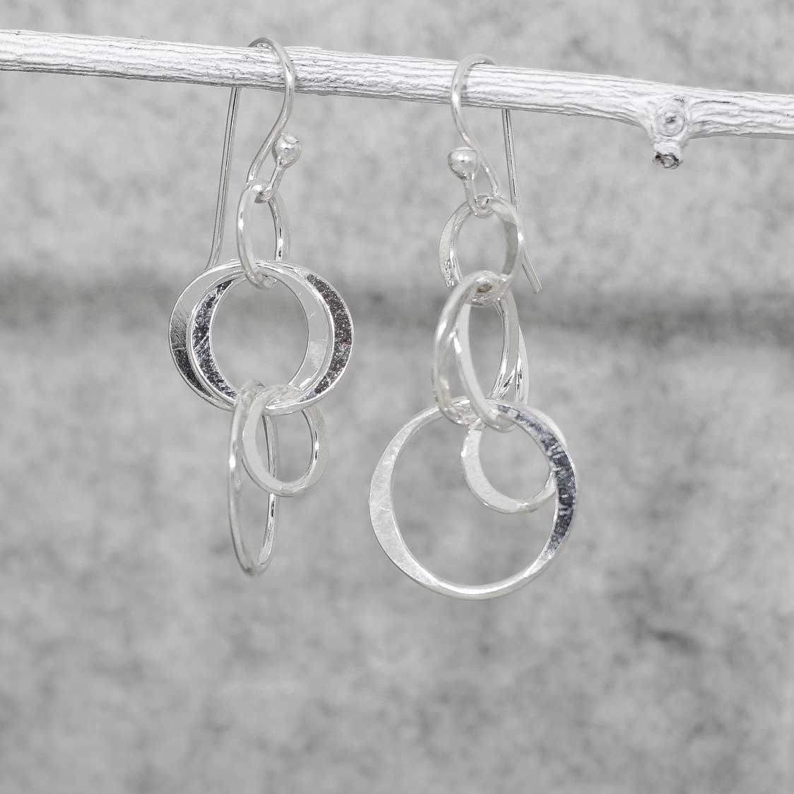 Tara Bubbles Effervescence Round Silver Dangle Earrings
