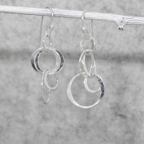 Tara Bubbles Effervescence Round Silver Dangle Earrings