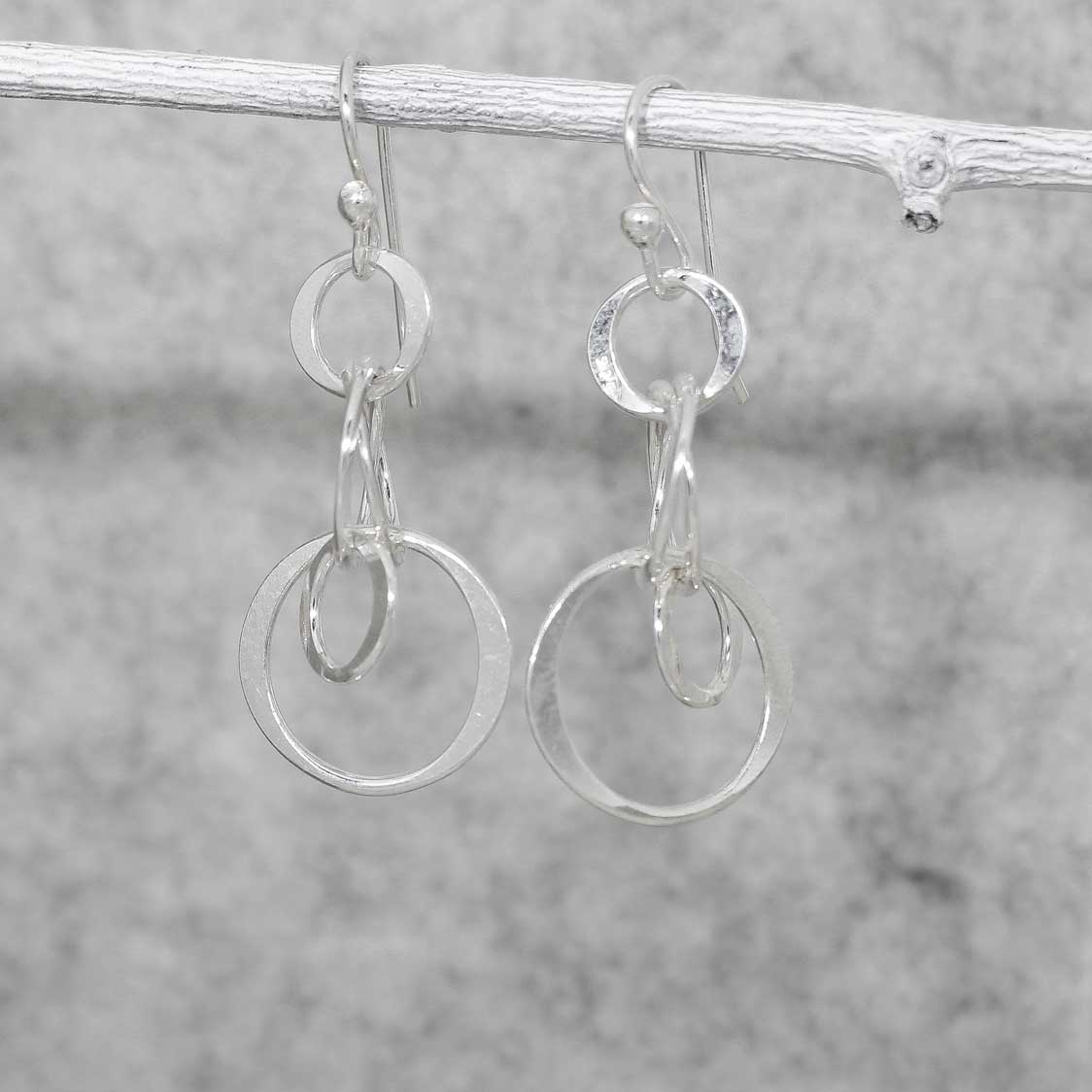 Tara Bubbles Effervescence Round Silver Dangle Earrings