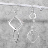 Tara Bubbles Effervescence Square Silver Dangle Earrings