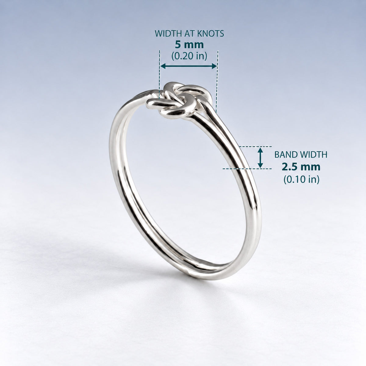 Tara Double Band with Knot Silver Stacking Ring