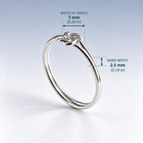 Tara Double Band with Knot Silver Stacking Ring
