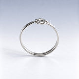 Tara Double Band with Knot Silver Stacking Ring