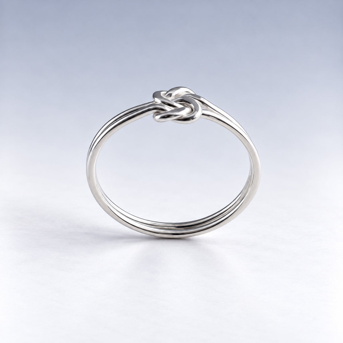 Tara Double Band with Knot Silver Stacking Ring