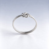 Tara Double Band with Knot Silver Stacking Ring