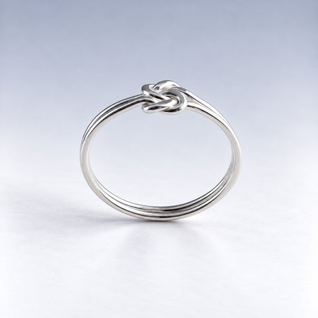 Tara Double Band with Knot Silver Stacking Ring