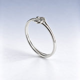 Tara Double Band with Knot Silver Stacking Ring