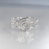 Tara Double Wire Band with Celtic Swirl Silver Stacking Ring