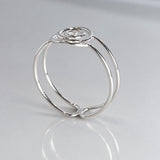 Tara Double Wire Band with Celtic Swirl Silver Stacking Ring